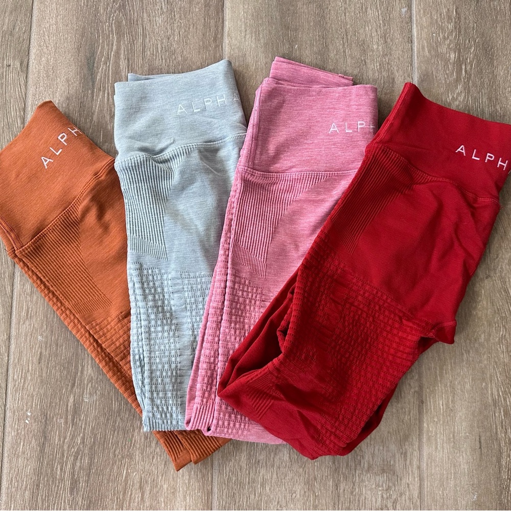 Alphalete Leggings 2018/2019 Halos - Red, Pink, Grey, Orange
